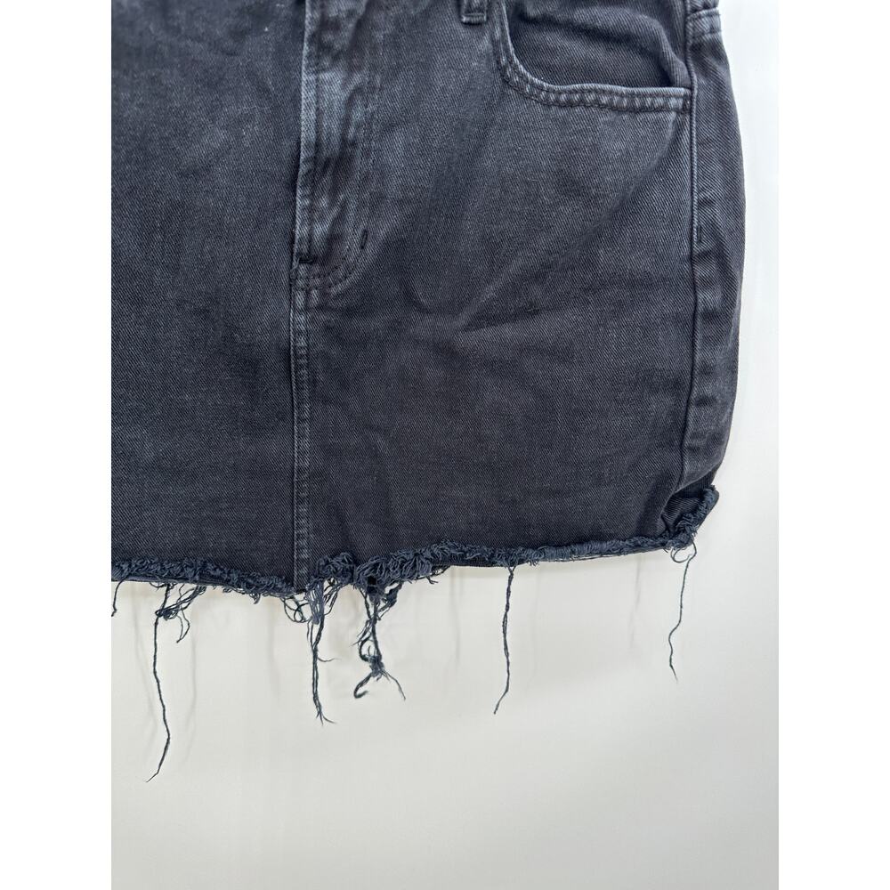 Pacsun Black Wash Mini Denim Skirt Raw Hem Womens Size 27 - Picture 3 of 7